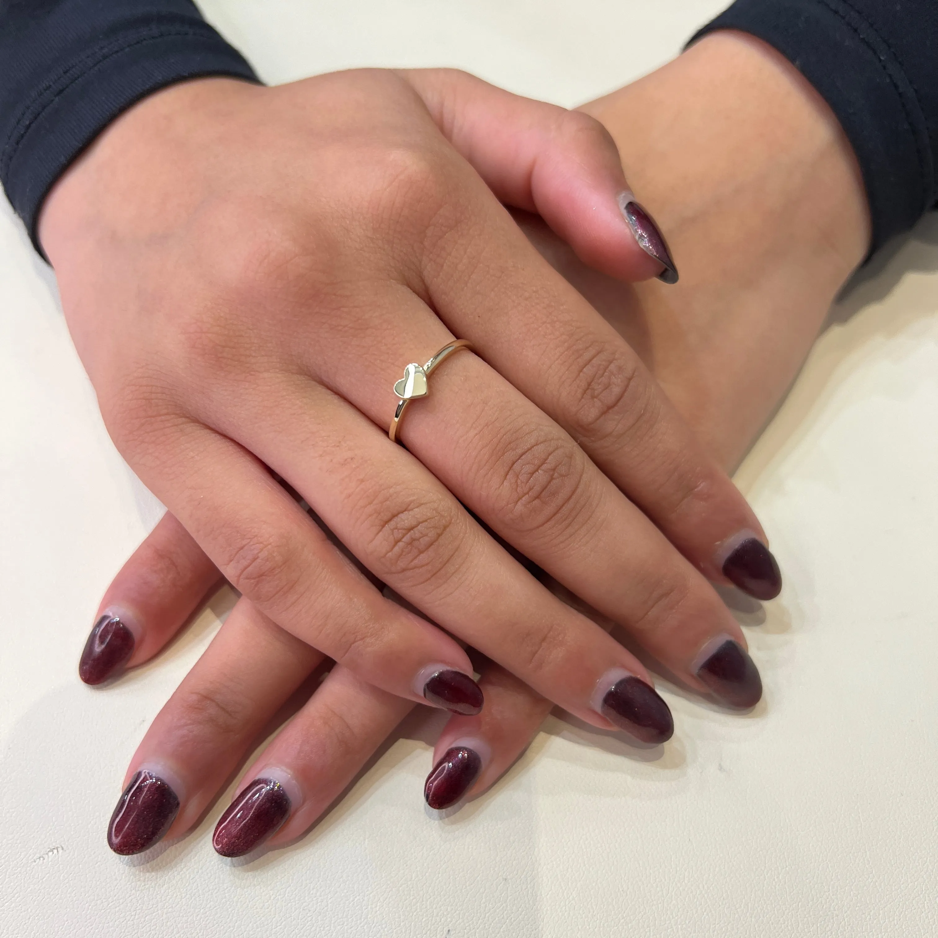 10K Gold Mini Heart Signet Ring