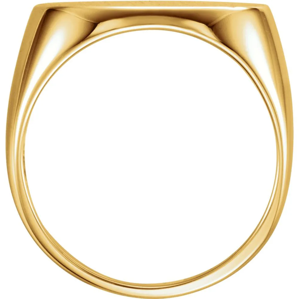 10k Yellow Gold 12x18mm Oval Signet Ring, Size 10