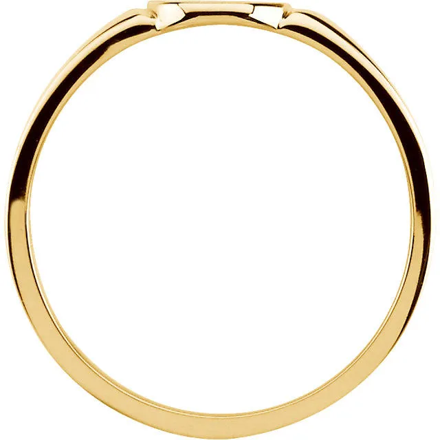 10k Yellow Gold 7x6mm Solid Oval Signet Ring, Size 6