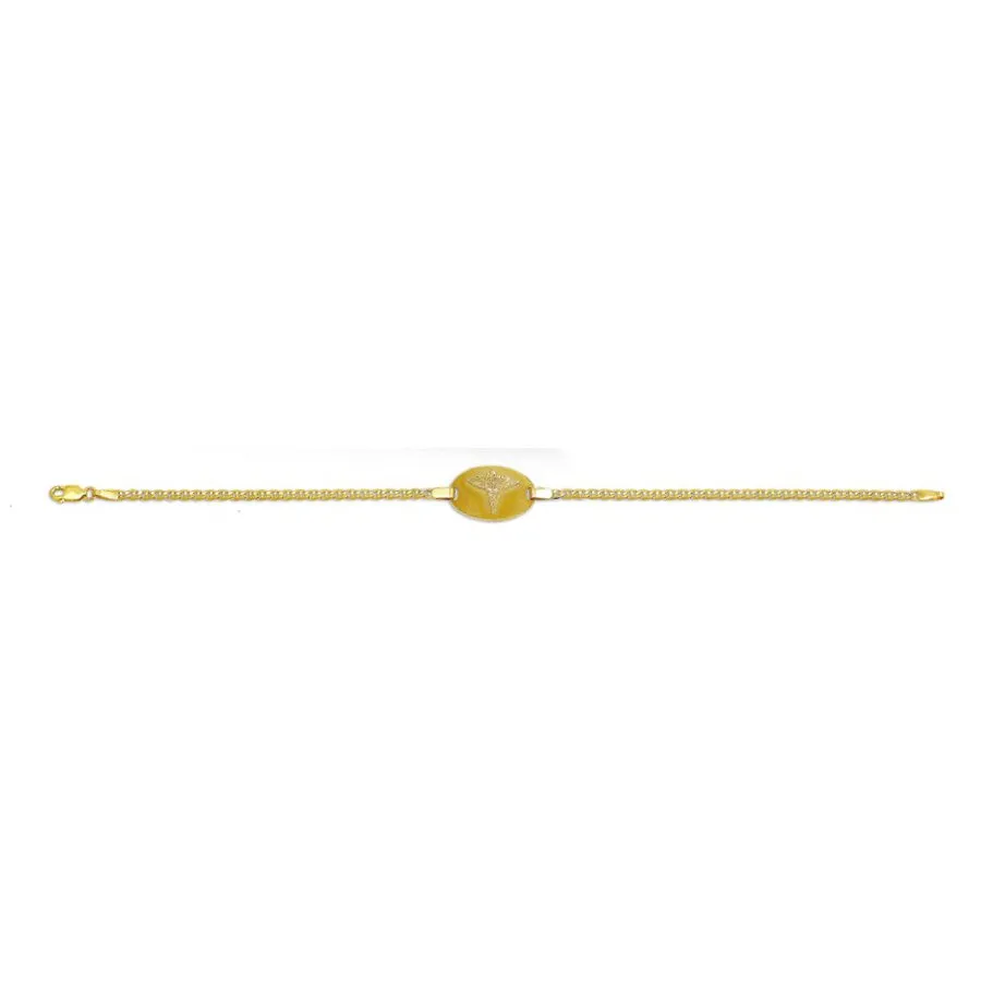 10K Yellow Gold Medical ID Ladies (3mm) Marine Anchor Link Bracelet