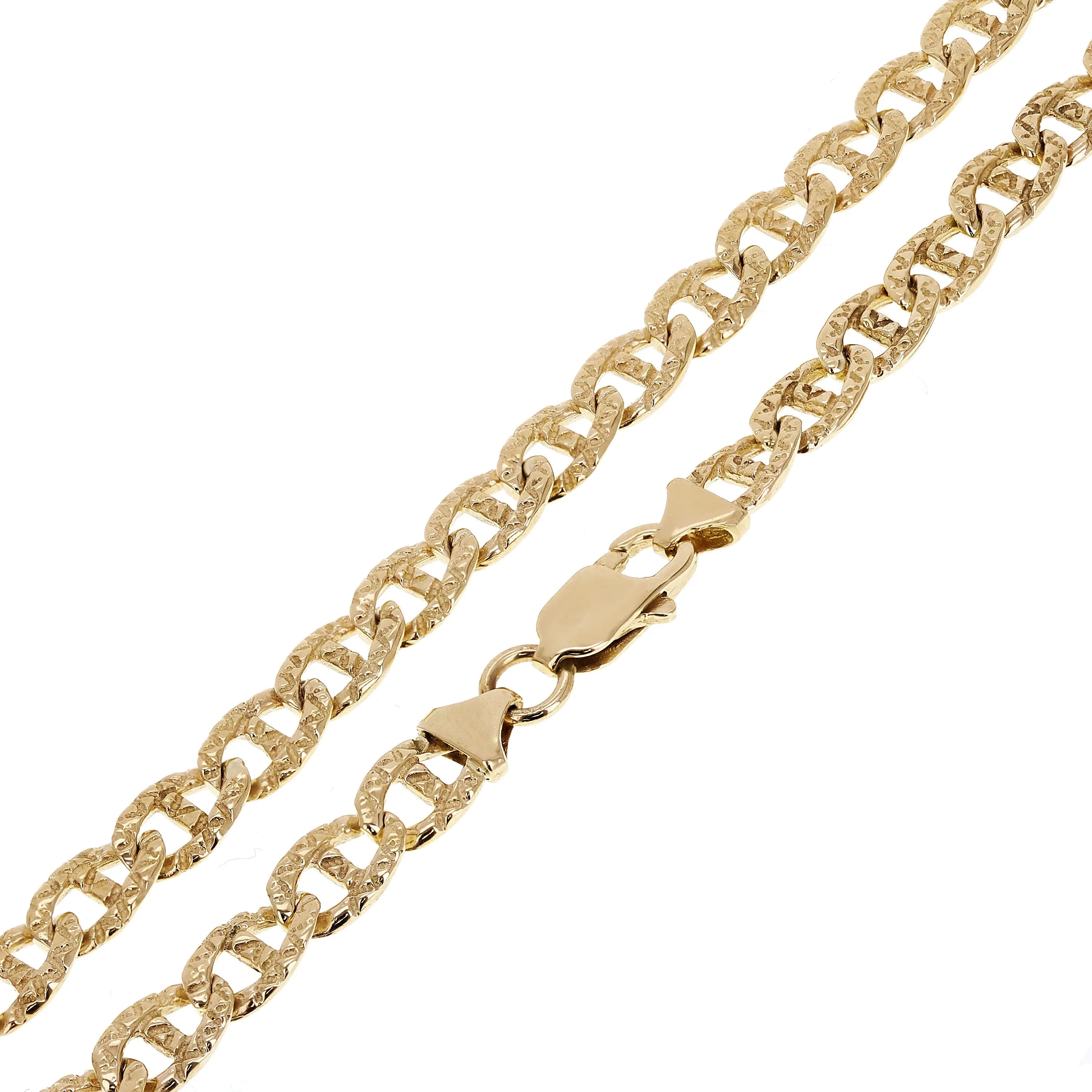 10k Yellow Gold Nugget Gucci Mariner Link Chain Bracelet 7" 7.3mm 13 grams
