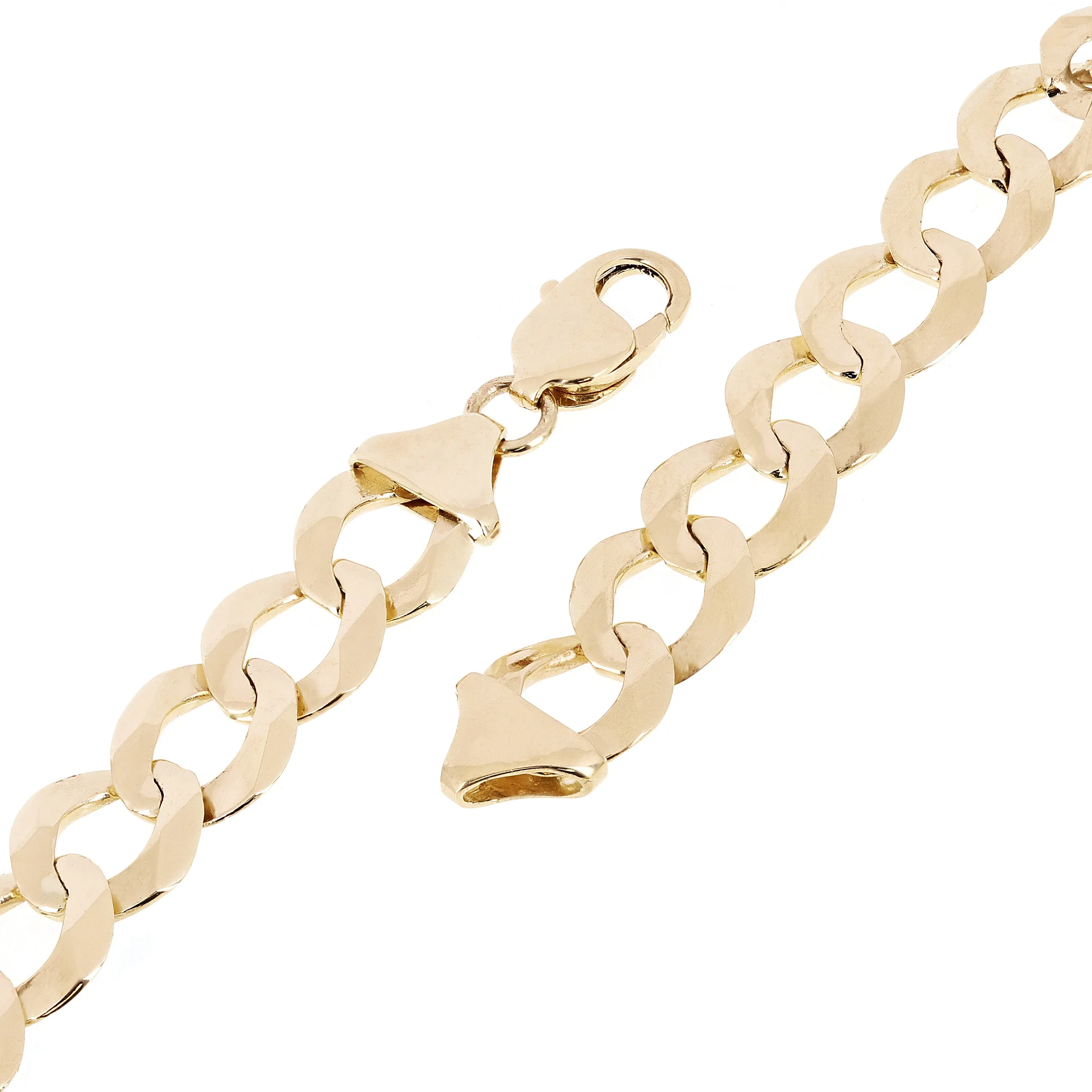 10k Yellow Gold Solid Flat Cuban Link Chain Bracelet 7.5" 11.5mm 18.8 grams