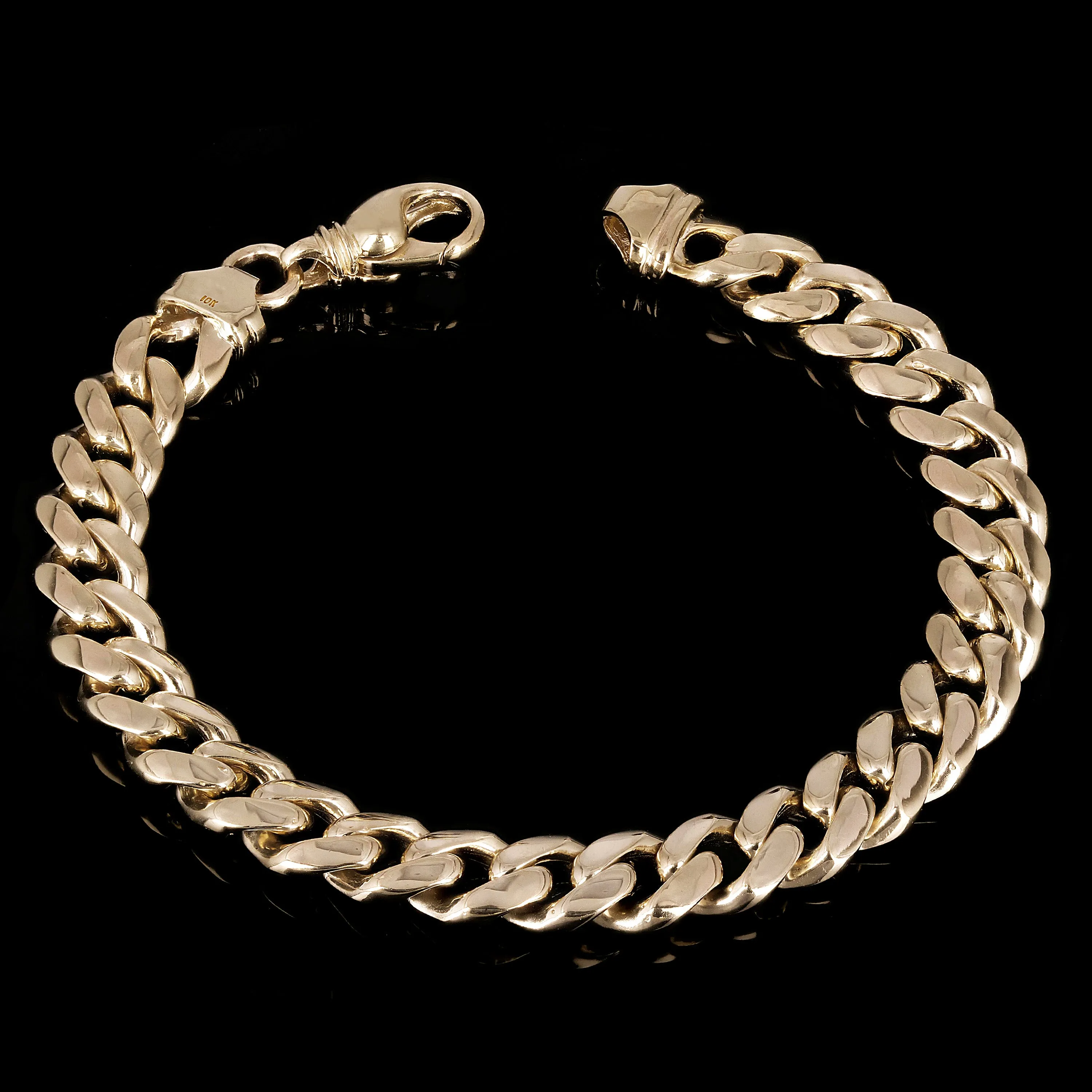 10k Yellow Gold Solid Heavy Miami Cuban Chain Bracelet 7" 10.5mm 40.8 grams
