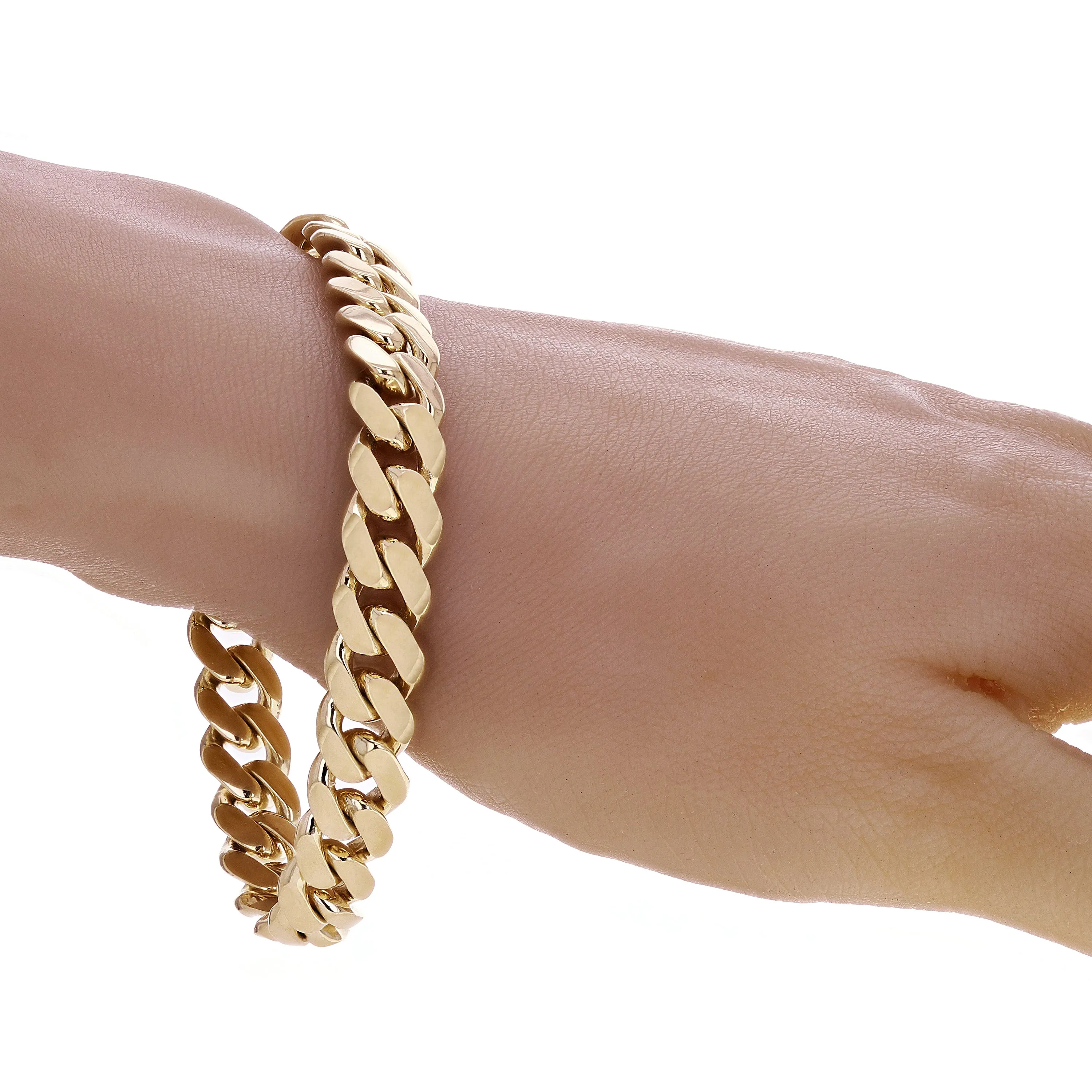 10k Yellow Gold Solid Heavy Miami Cuban Chain Bracelet 7" 10.5mm 40.8 grams