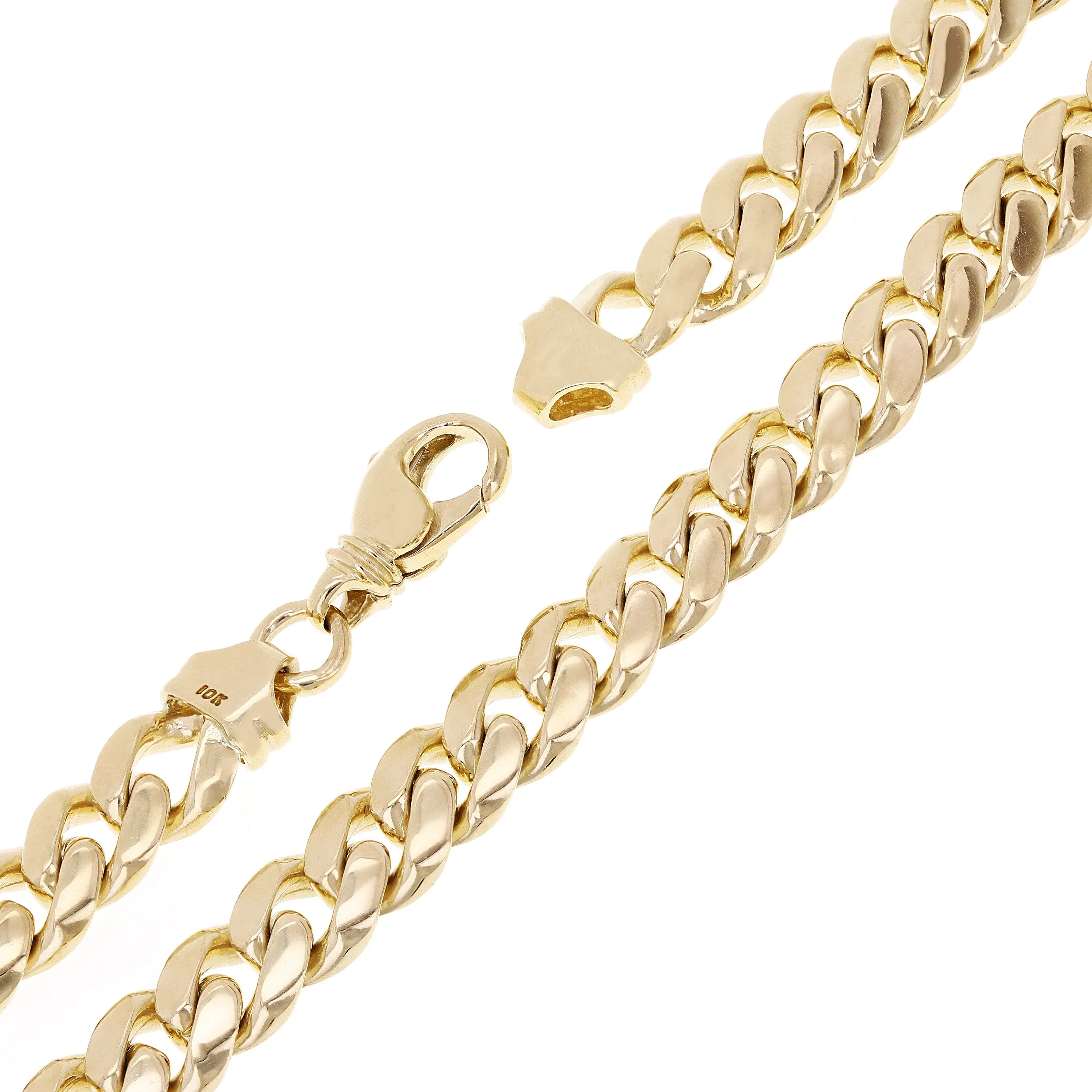 10k Yellow Gold Solid Heavy Miami Cuban Chain Bracelet 7" 10.5mm 40.8 grams
