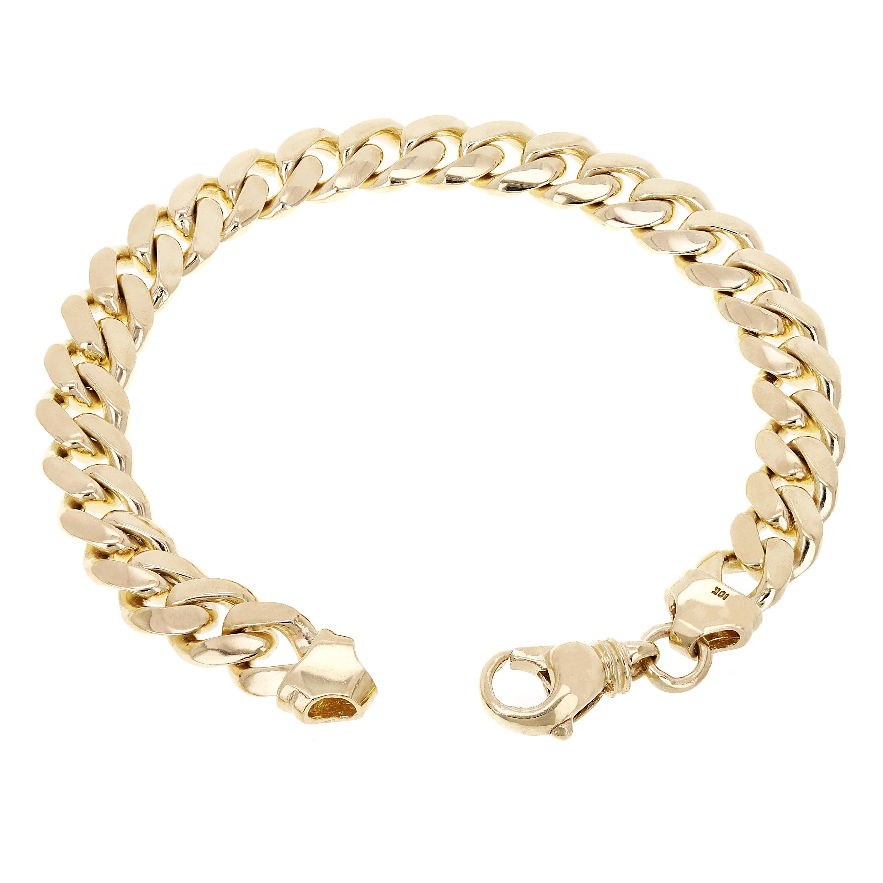 10k Yellow Gold Solid Heavy Miami Cuban Chain Bracelet 7" 10.5mm 40.8 grams