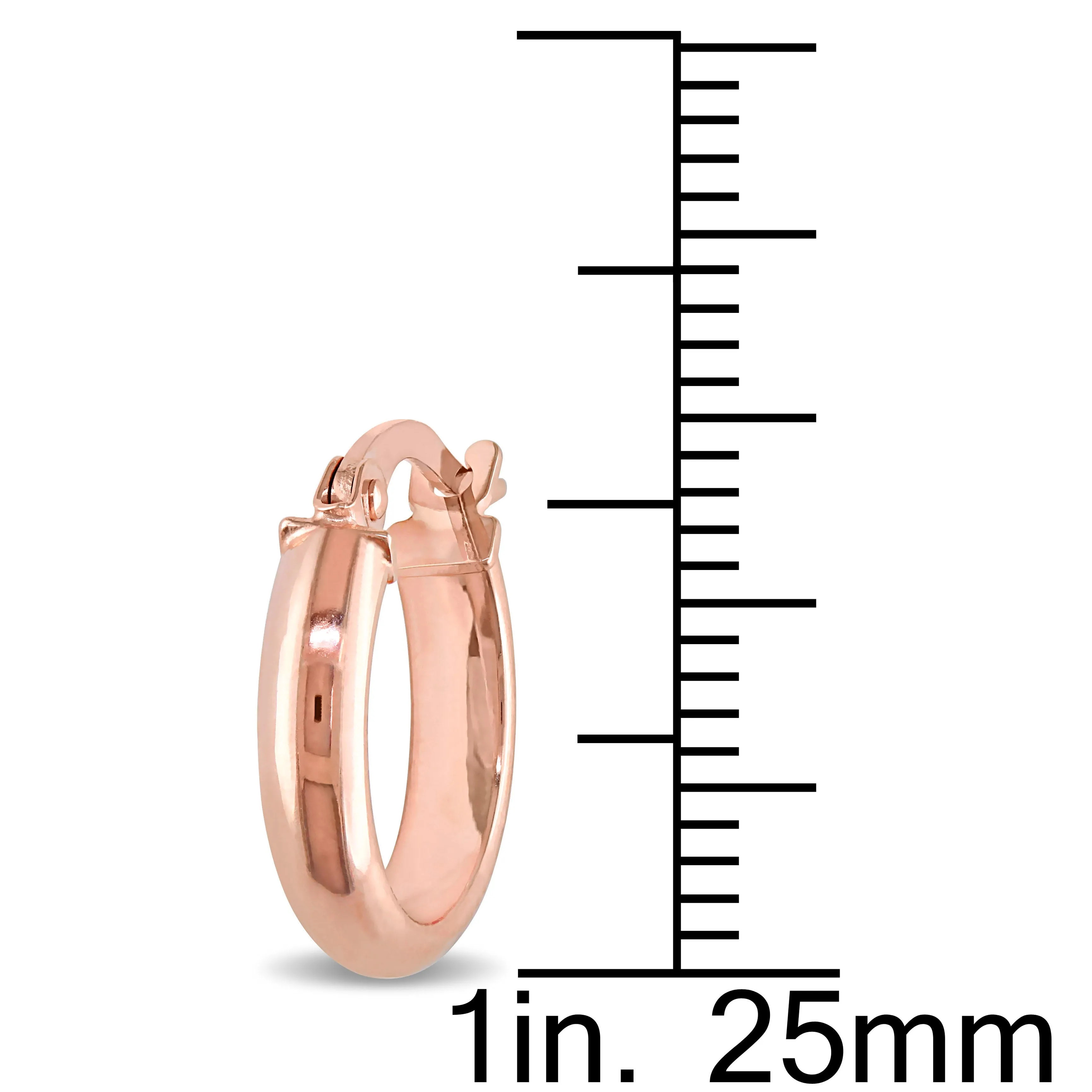 10KP 14mm Polished Hoop Earrings 3mm Width