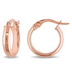 10KP 14mm Polished Hoop Earrings 3mm Width