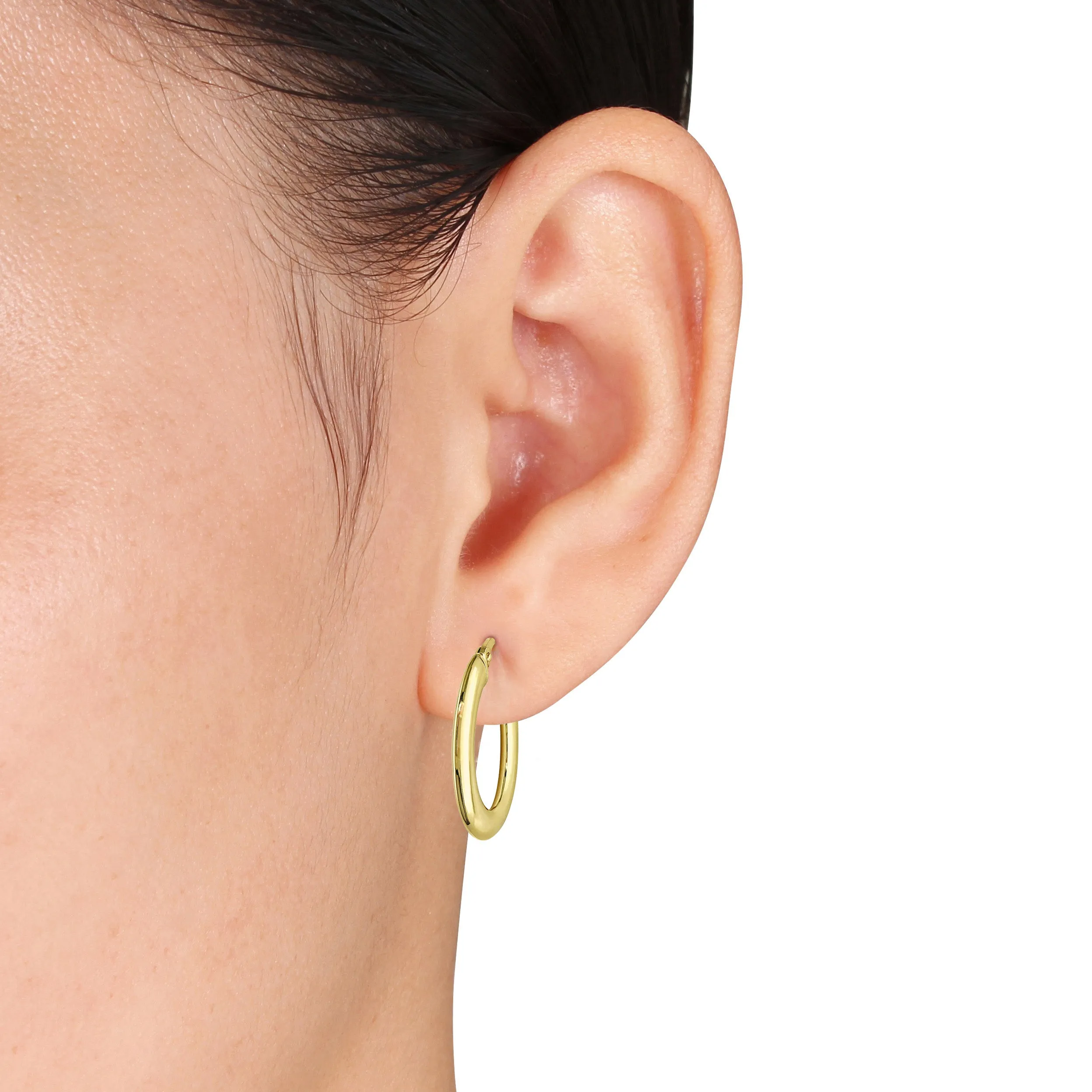 10KY 18X22mm Oval Hoop Earrings
