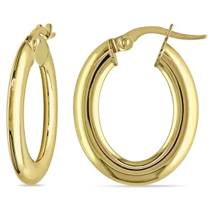 10KY 18X22mm Oval Hoop Earrings