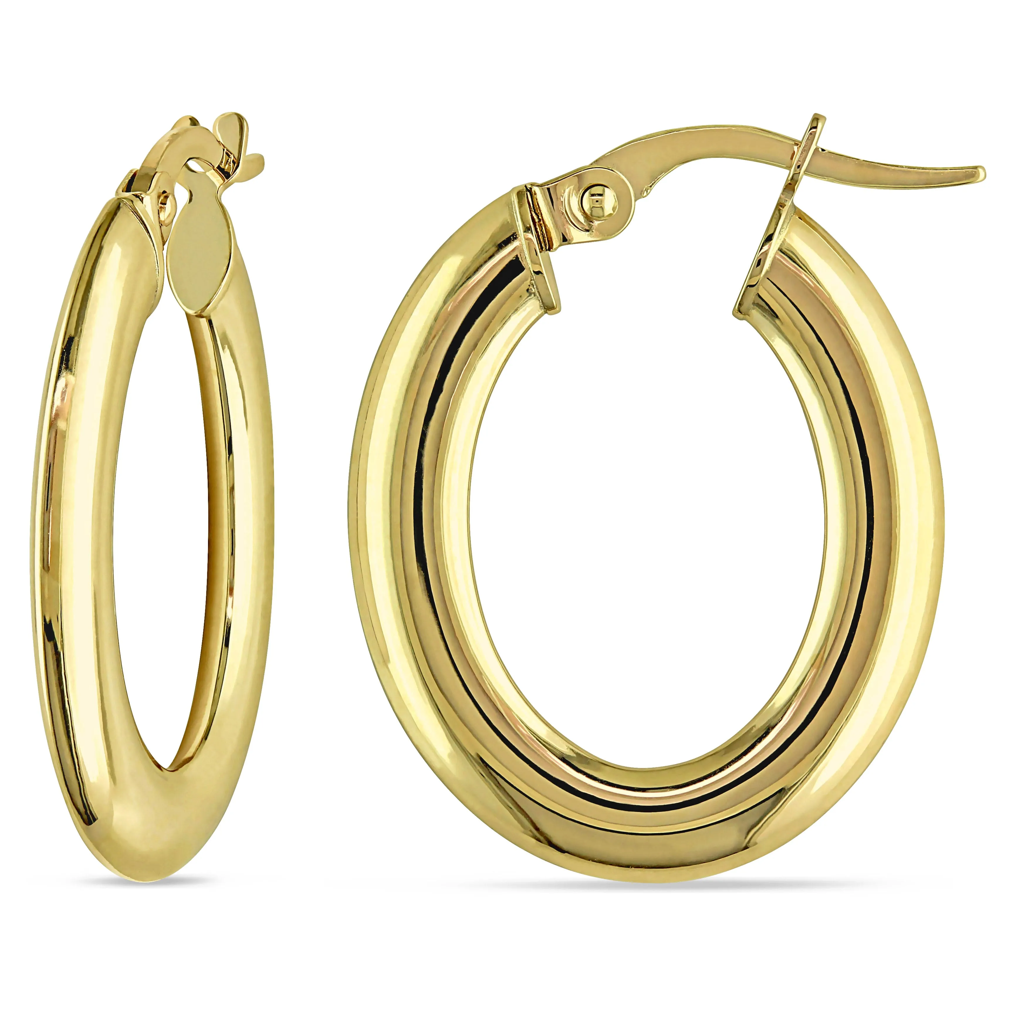 10KY 18X22mm Oval Hoop Earrings
