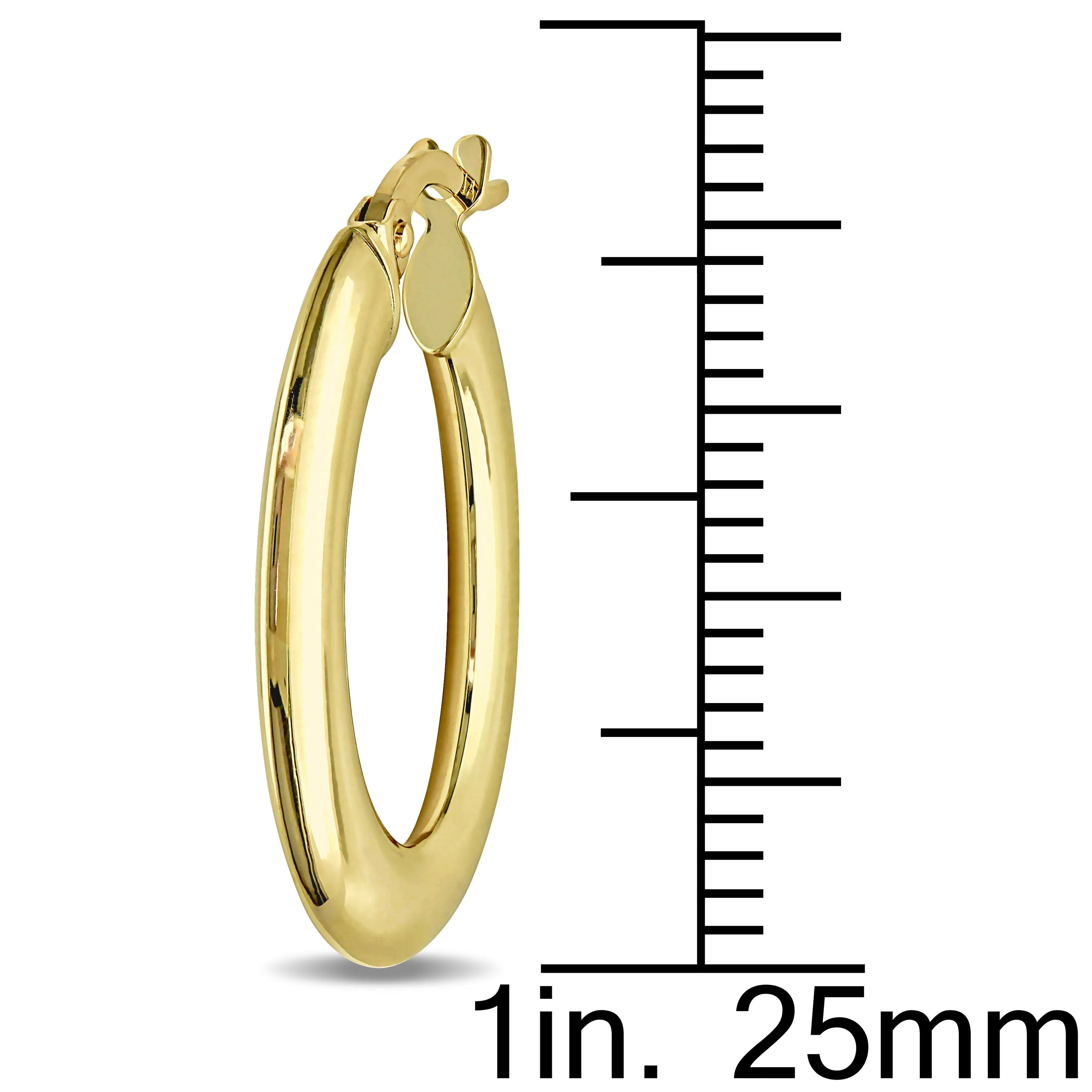 10KY 18X22mm Oval Hoop Earrings