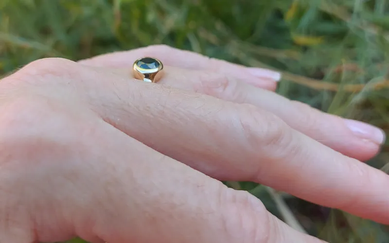 1.13ct Australian Parti Sapphire 9ct Yellow Gold Ring