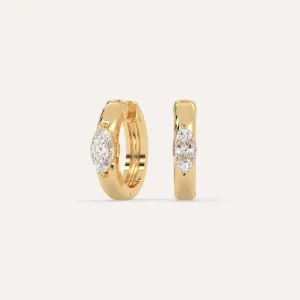 1/2 carat Marquise Diamond Hoop Earrings