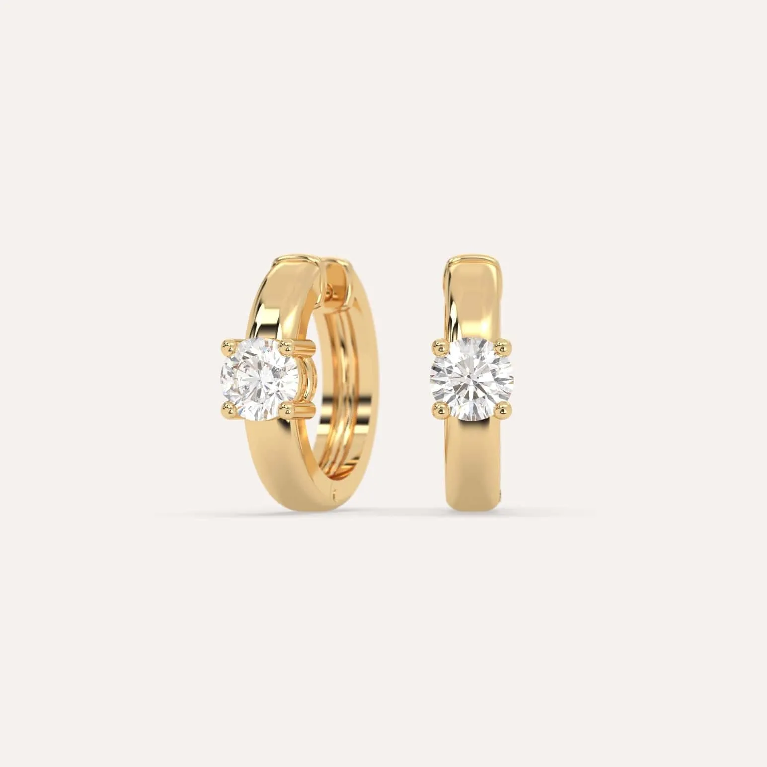 1/2 carat Round Diamond Hoop Earrings