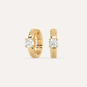 1/2 carat Round Diamond Hoop Earrings