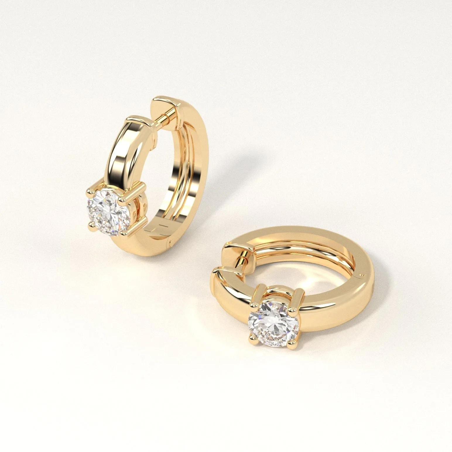1/2 carat Round Diamond Hoop Earrings