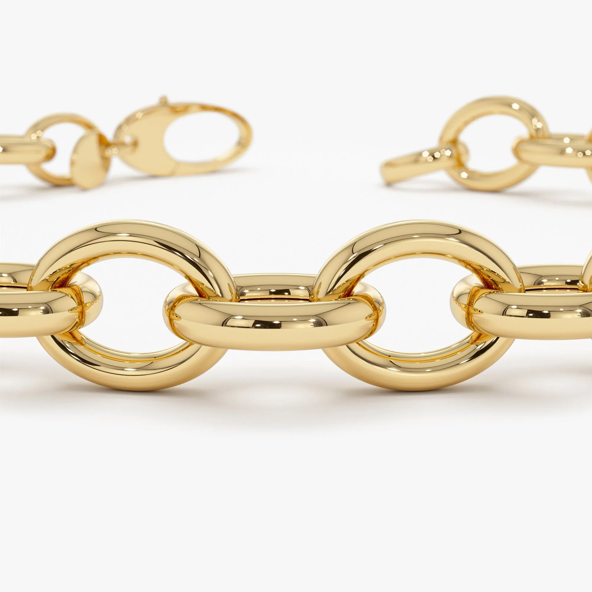 14k Bold Oval Link Bracelet