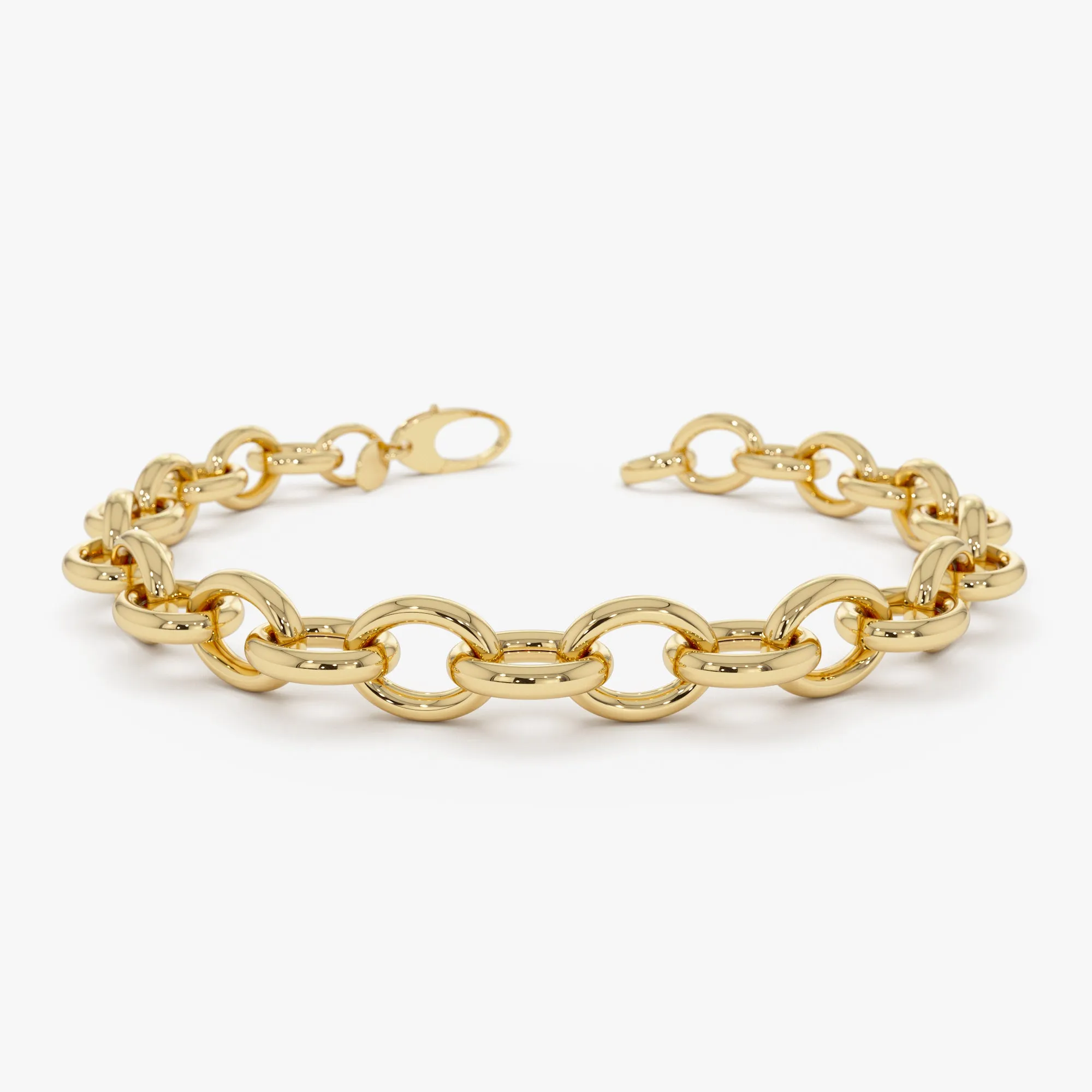 14k Bold Oval Link Bracelet
