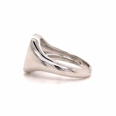 14K Diamond Pave Heart Signet Pinky Ring White Gold
