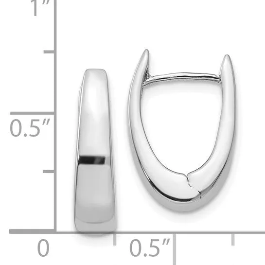 14K Gold 11x17mm Tapering Hoop Earrings