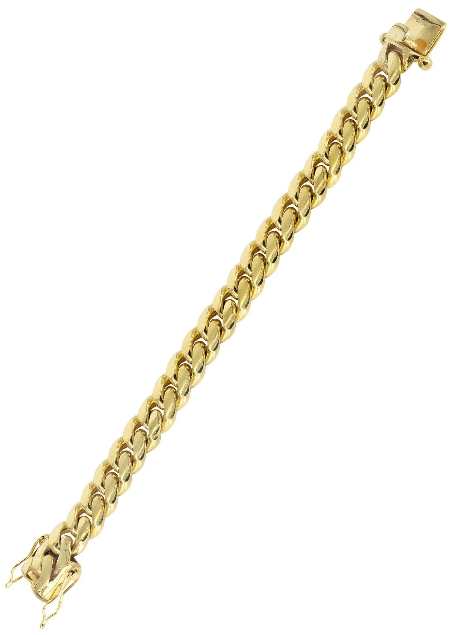 14K Gold Bracelet Solid Miami Cuban Link