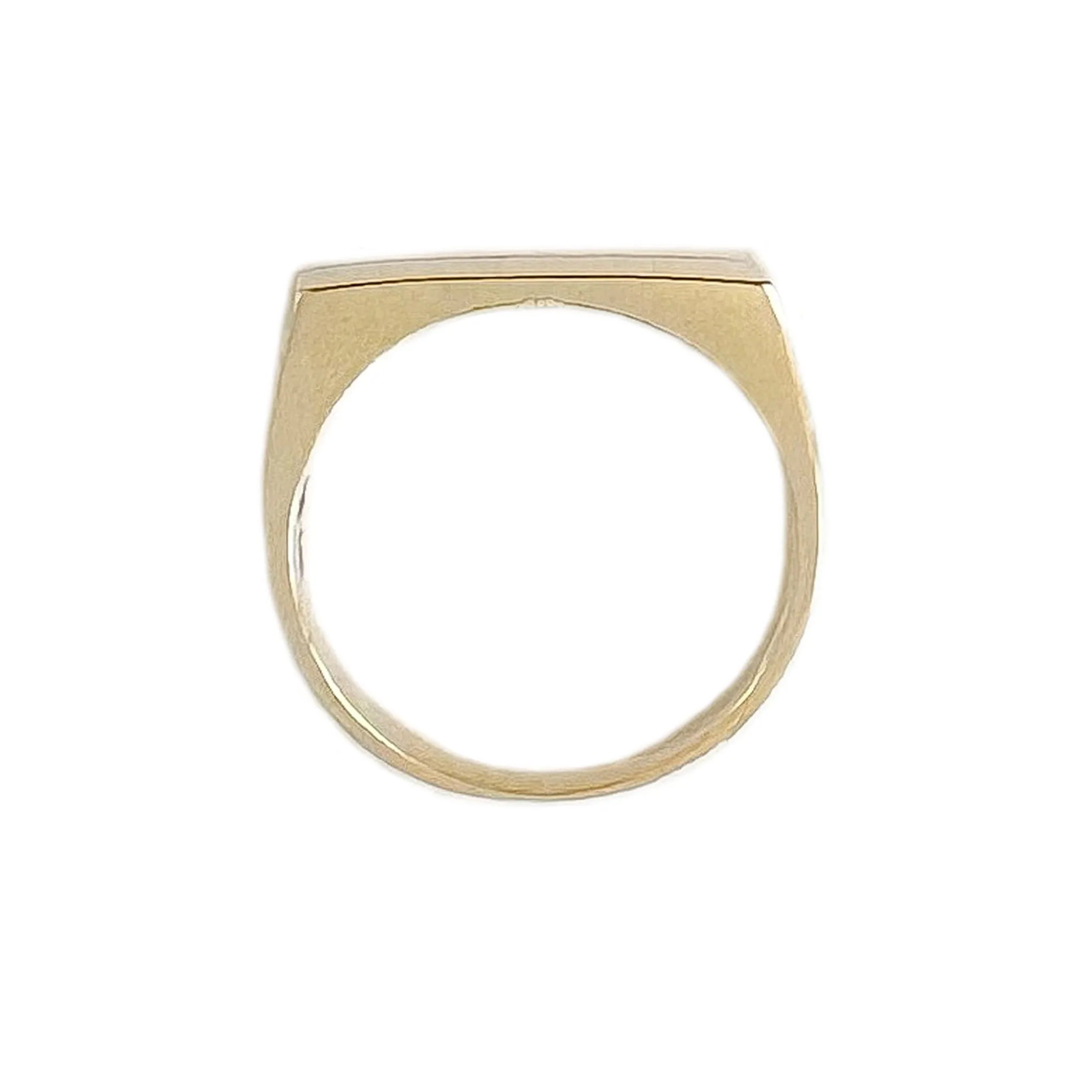 14K Gold Engravable Rectangle Signet Ring, Large Size
