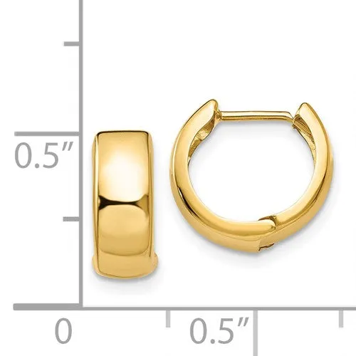 14k Gold Hinged Hoop Earrings 12mm