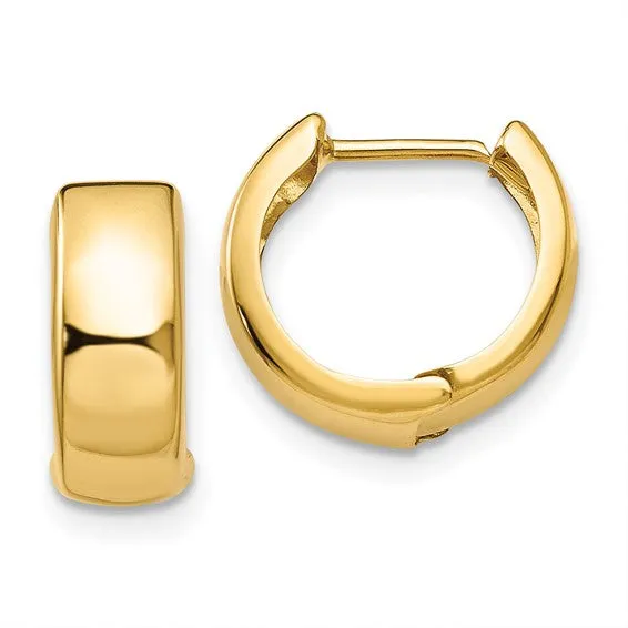 14k Gold Hinged Hoop Earrings 12mm