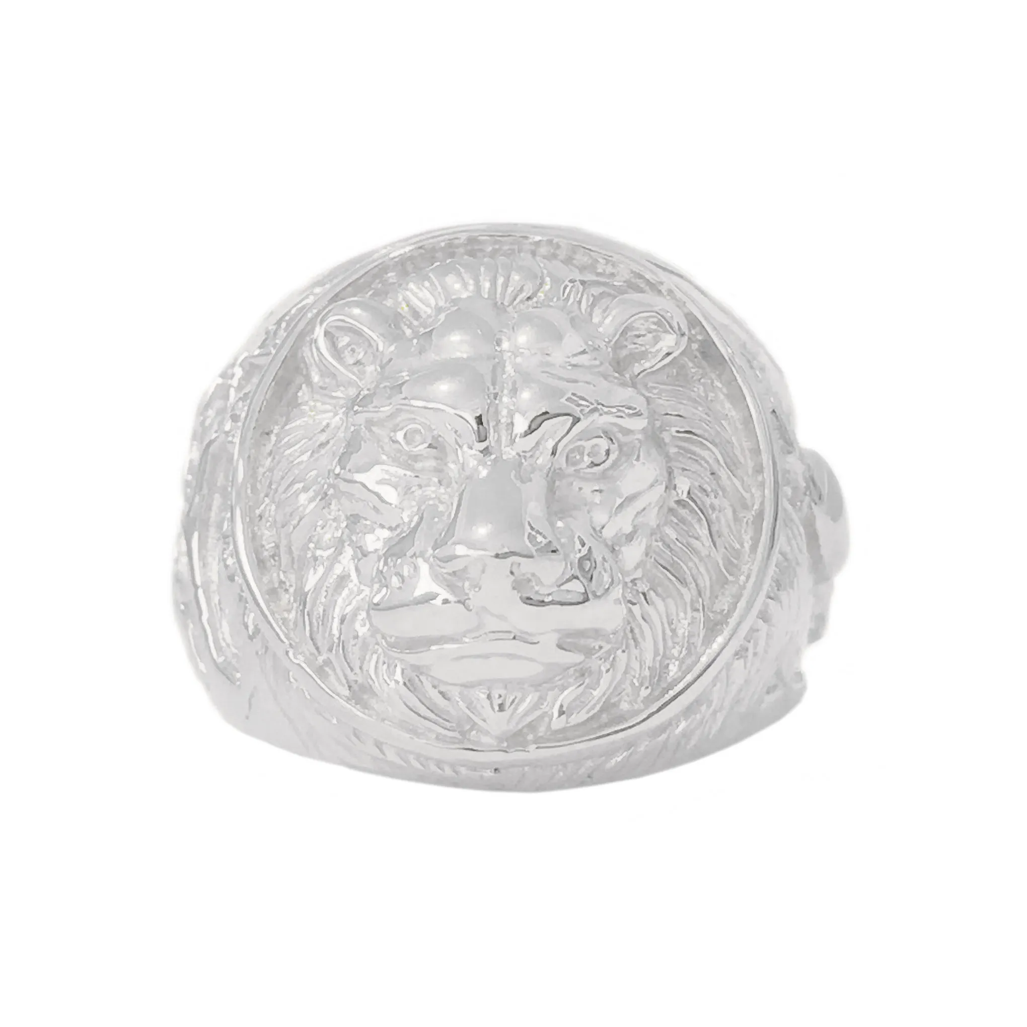 14K Gold Lion's Head Signet Ring