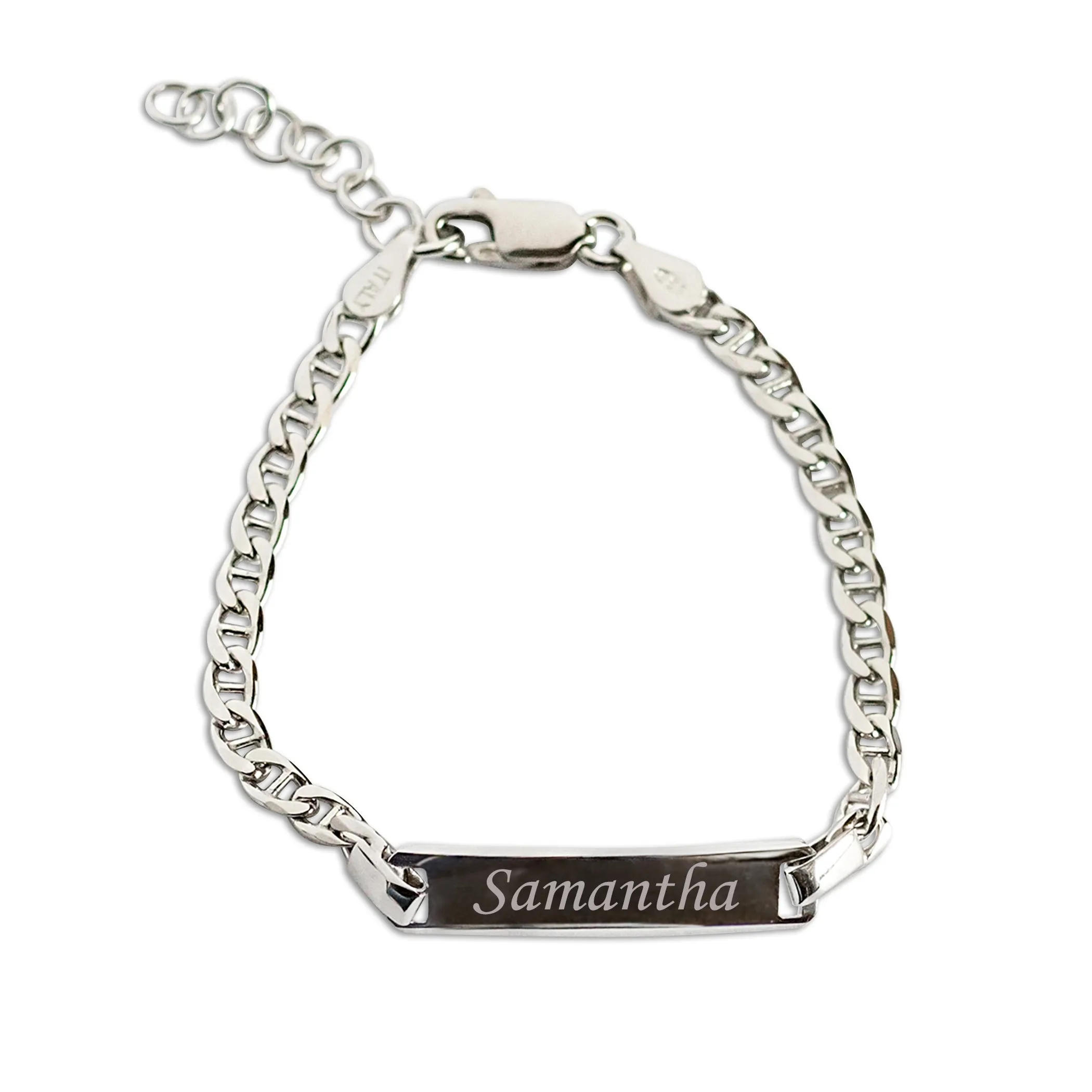 14K Gold-Plated or Sterling Silver I.D. Bracelet for Kids with FREE Engraving-Classic