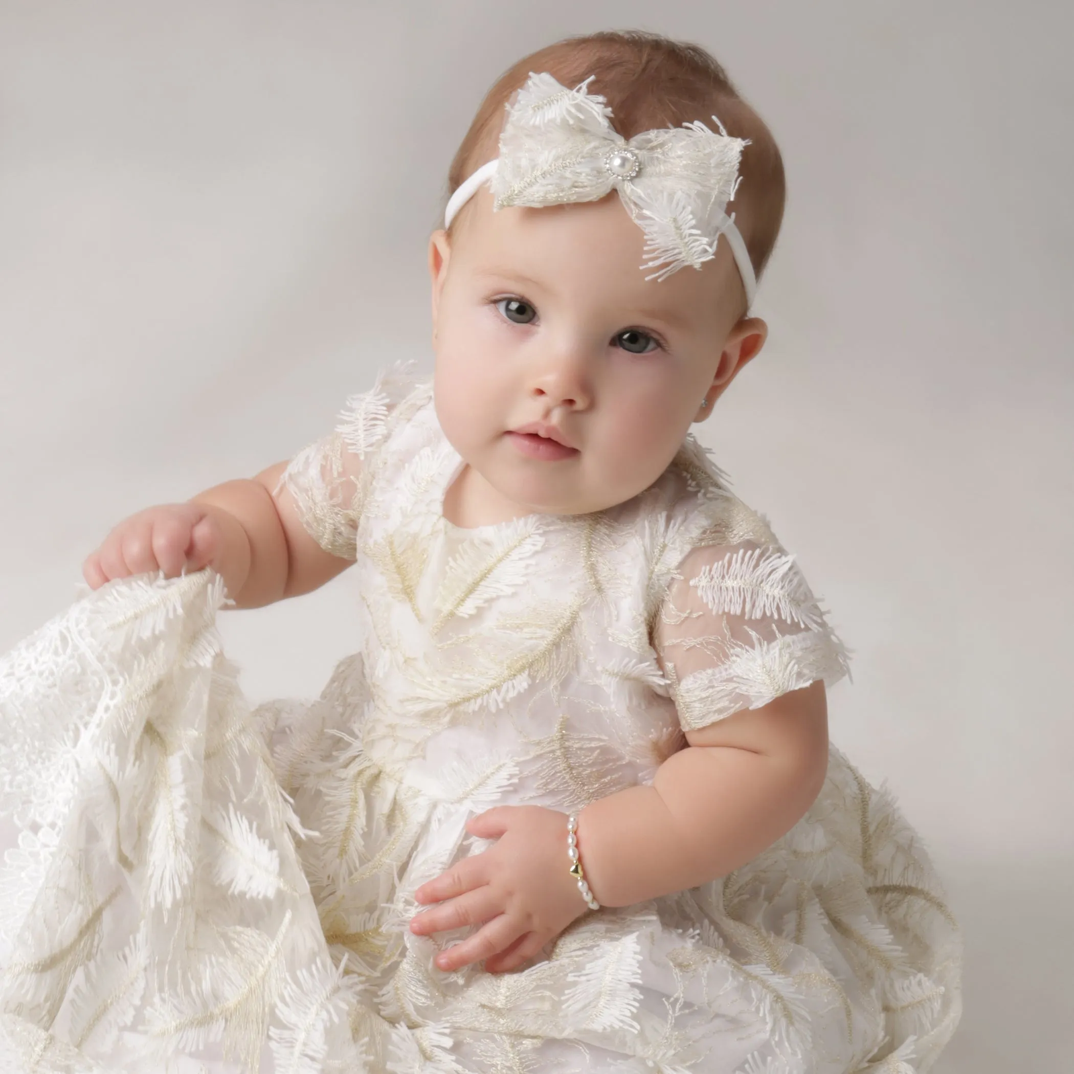 14K Gold-Plated Pearl Heart Bracelet for Babies or Kids