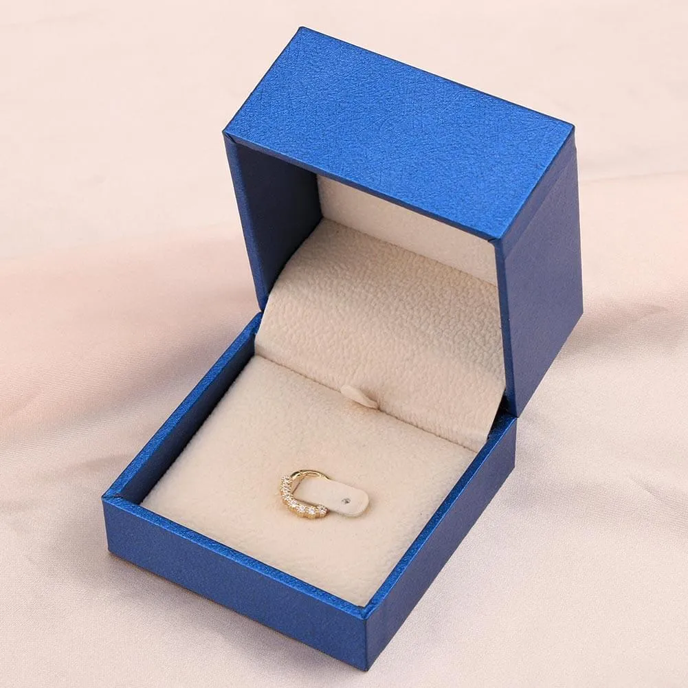 14K Gold Septum Clicker Nose Hoop 16G CZ Helix Tragus Earring