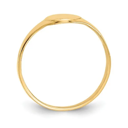 14K High Polished Baby Oval Signet Ring