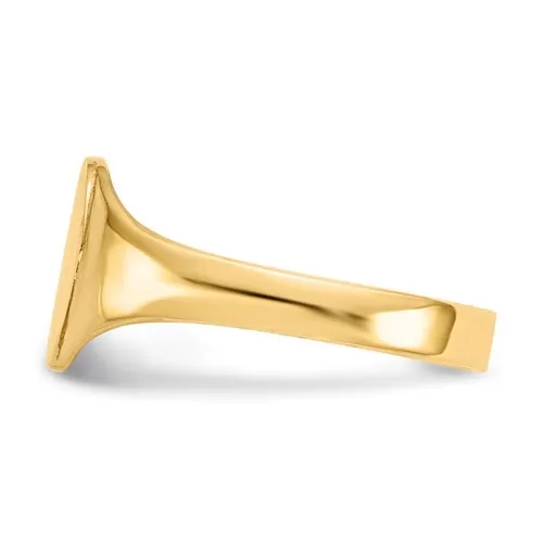14K High Polished Baby Oval Signet Ring