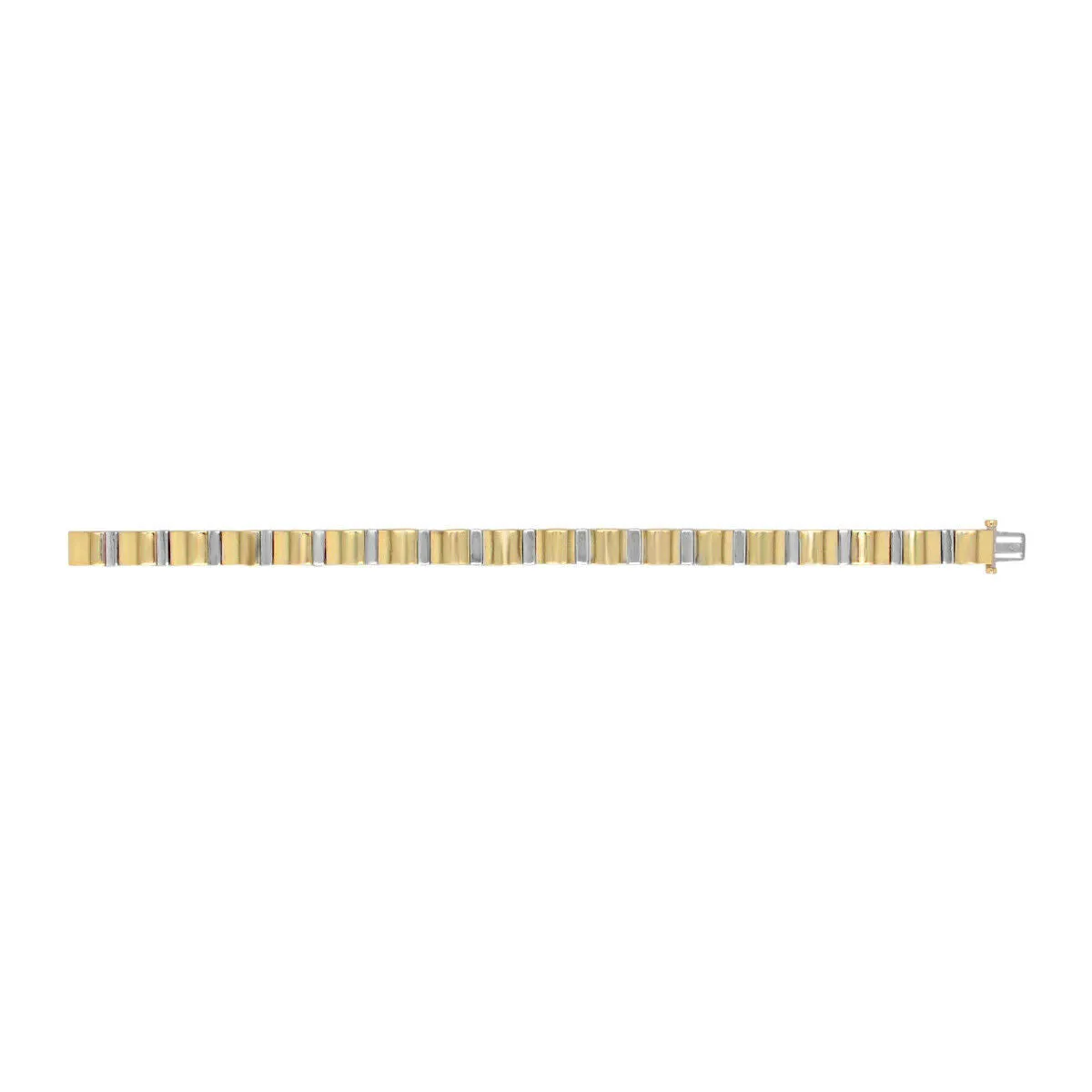 14k Italian Two Tone Gold High Polish Fancy Bracelet 7.5" 7mm 16.3 grams