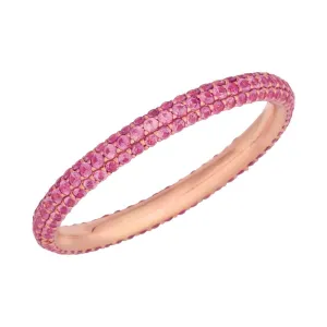14k Rose Gold Pavé Eternity Band, Size 5.5