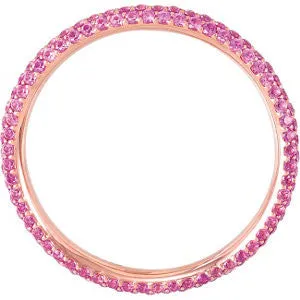 14k Rose Gold Pavé Eternity Band, Size 5.5