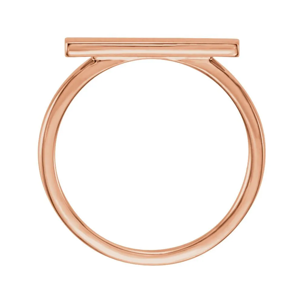 14k Rose Gold Signet Ring, Size 7