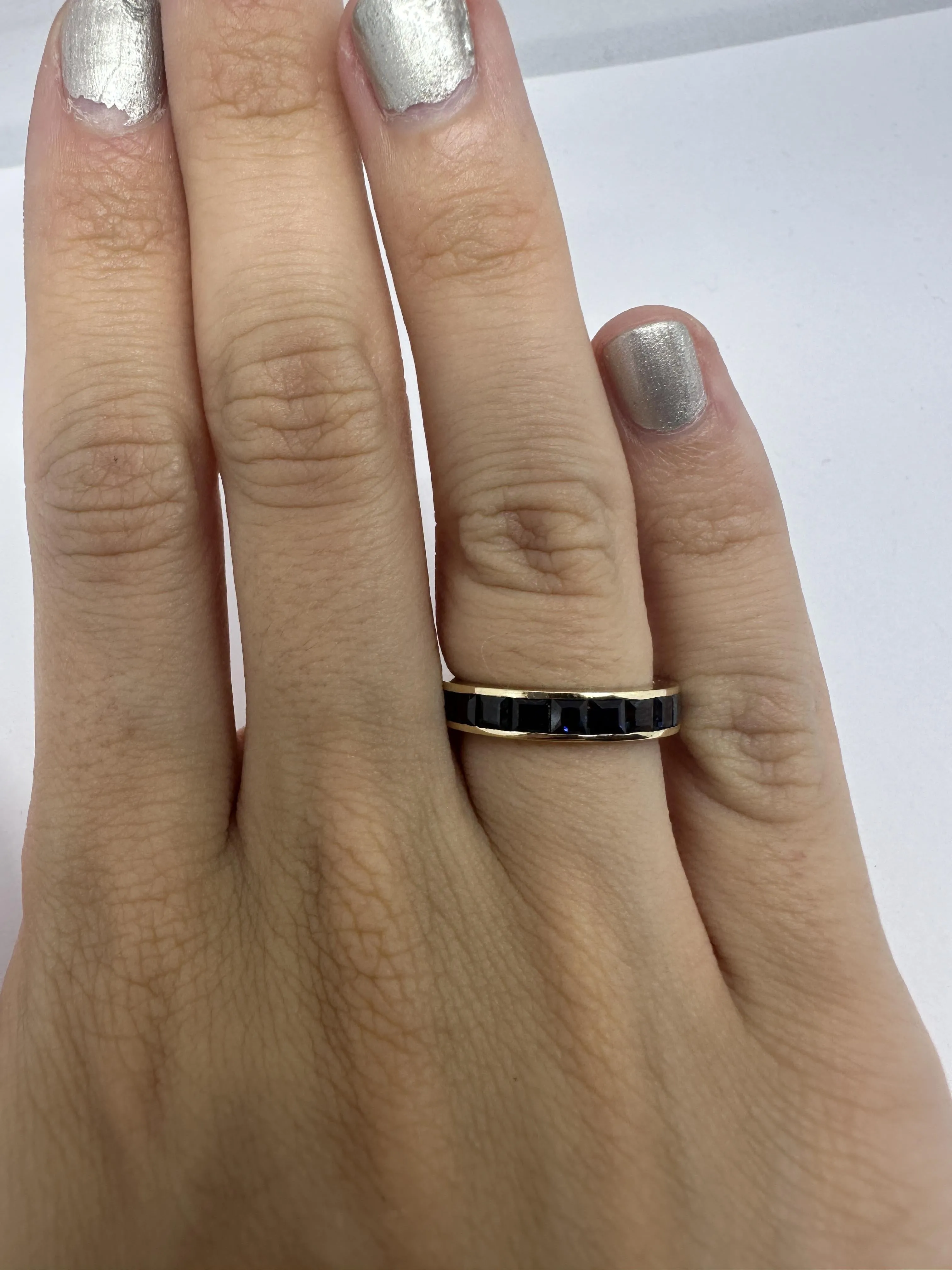 14K Sapphire Eternity Band