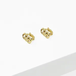 14k Solid Gold Chain Hoop Earring