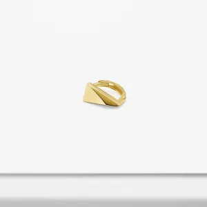 14k Solid Gold Three-Dimensional Triangle Hoop Earring