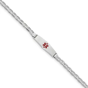 14K White Gold Anchor Link Medical ID Bracelet