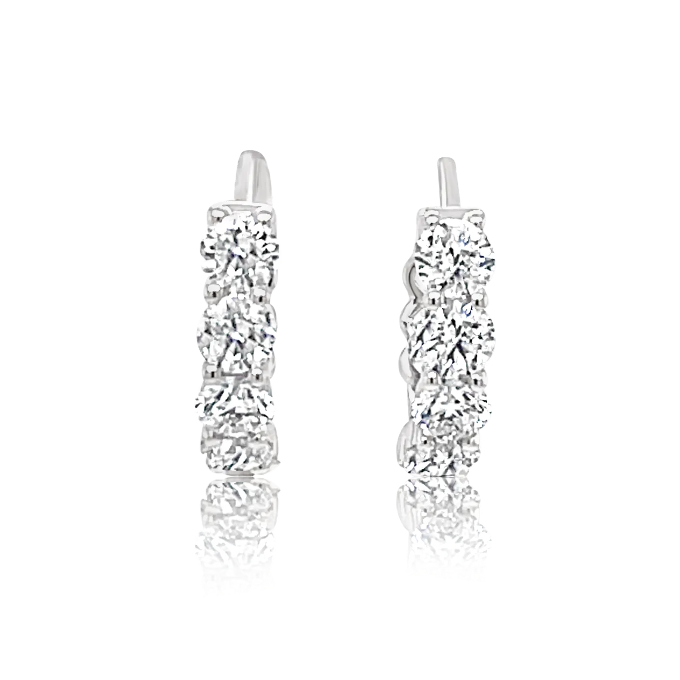 14K White Gold Diamond Hoop Earrings (2ctw)