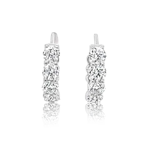 14K White Gold Diamond Hoop Earrings (2ctw)