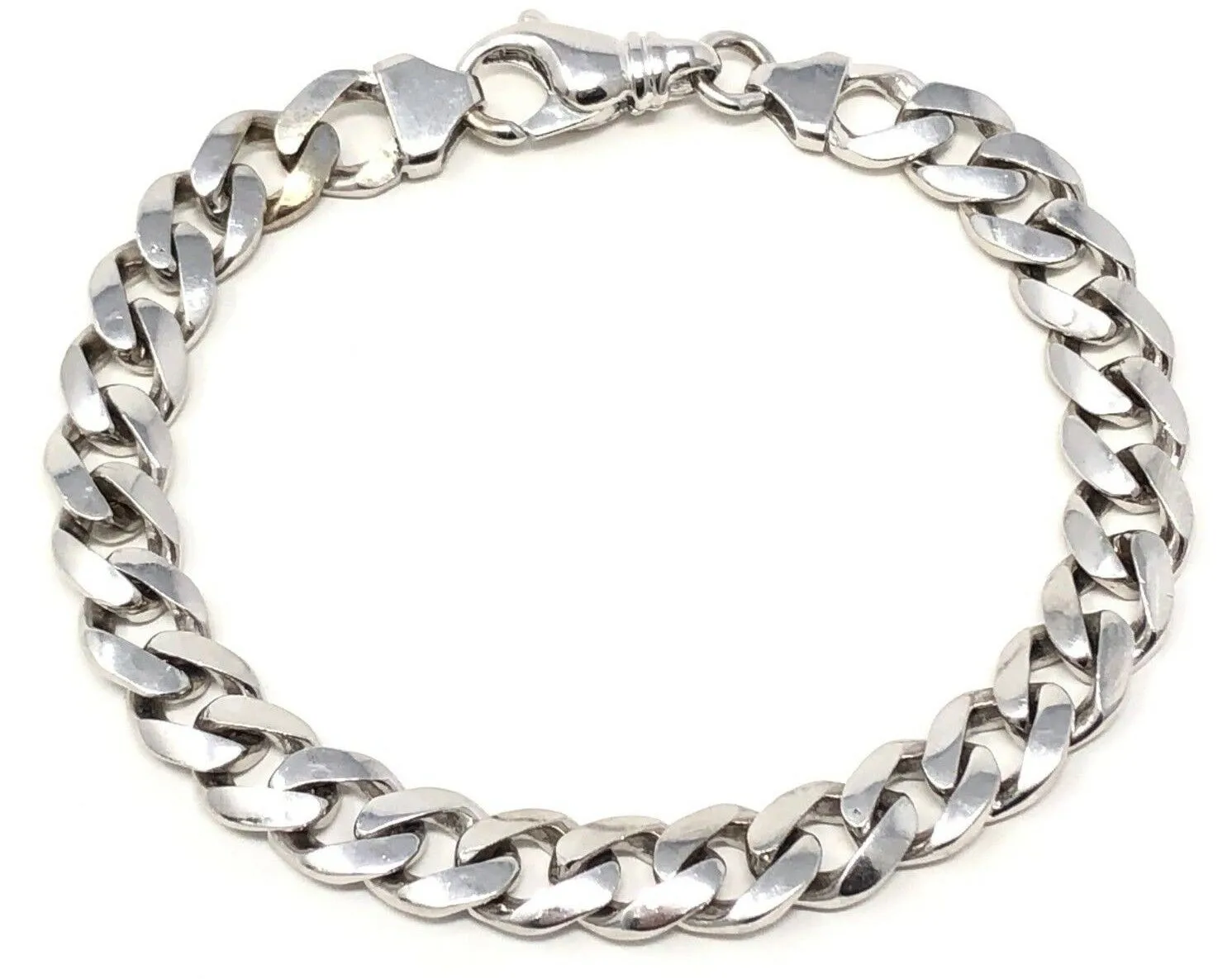 14k White Gold Miami Cuban Chain Bracelet 7.75" 8.3mm 29.5 grams