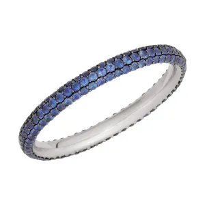 14k White Gold Pavé Eternity Band, Size 7