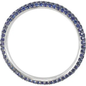 14k White Gold Pavé Eternity Band, Size 7