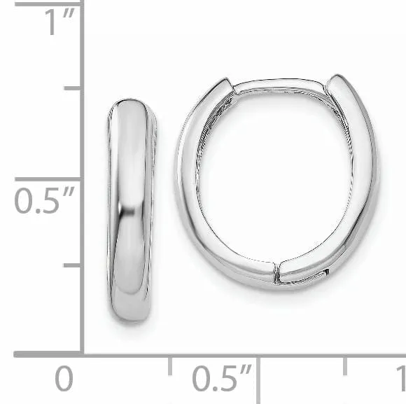 14k White Gold Polished Hoop Earrings