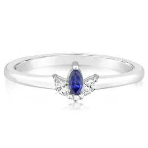 14K White Gold Sapphire/Diamond Ring